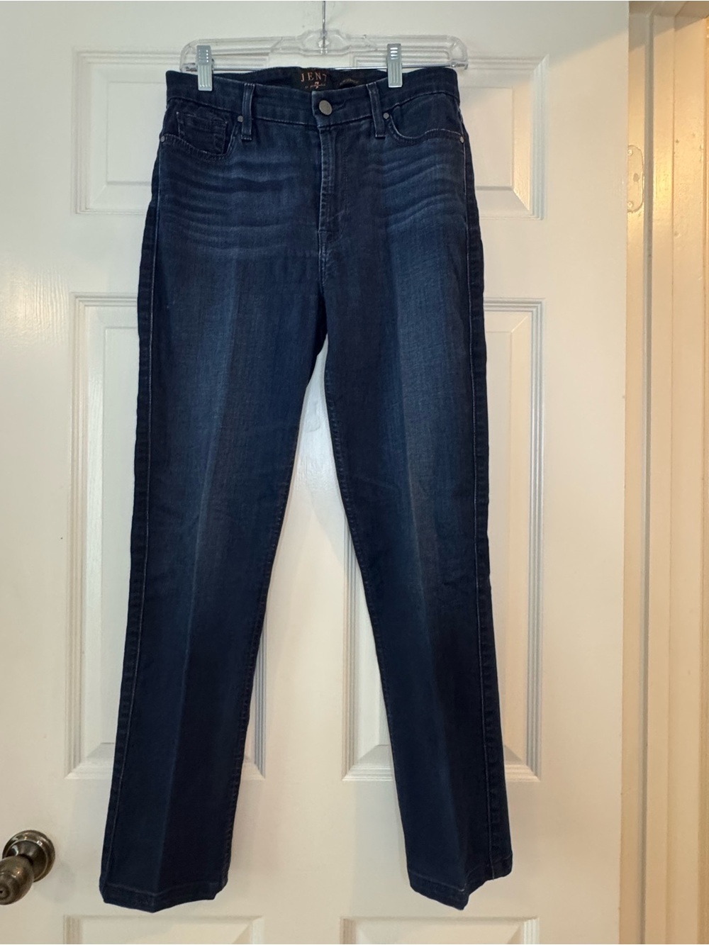 JEN7 Slim Straight Leg Jeans in Dark Blue